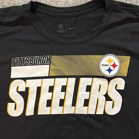 Nike Dri Fit Pittsburgh Steelers Black NFL Shield Football Tee Sideline T Shirt - Picture 2 of 3